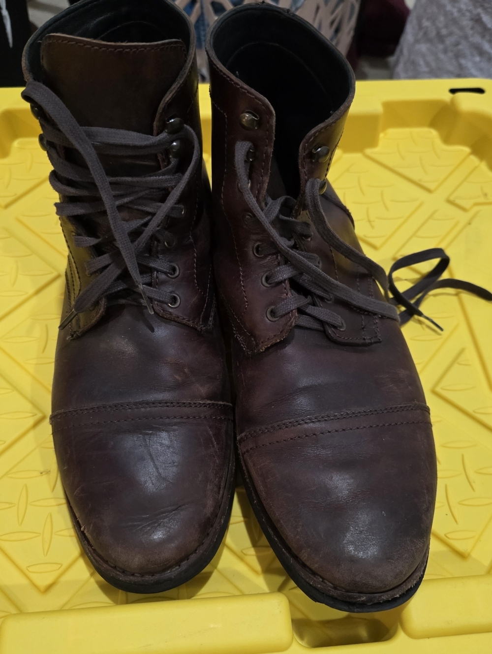 Thursday Brown Leather Lace-Up Boots